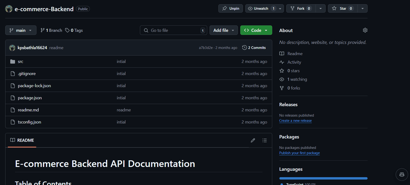 E-commerce Backend