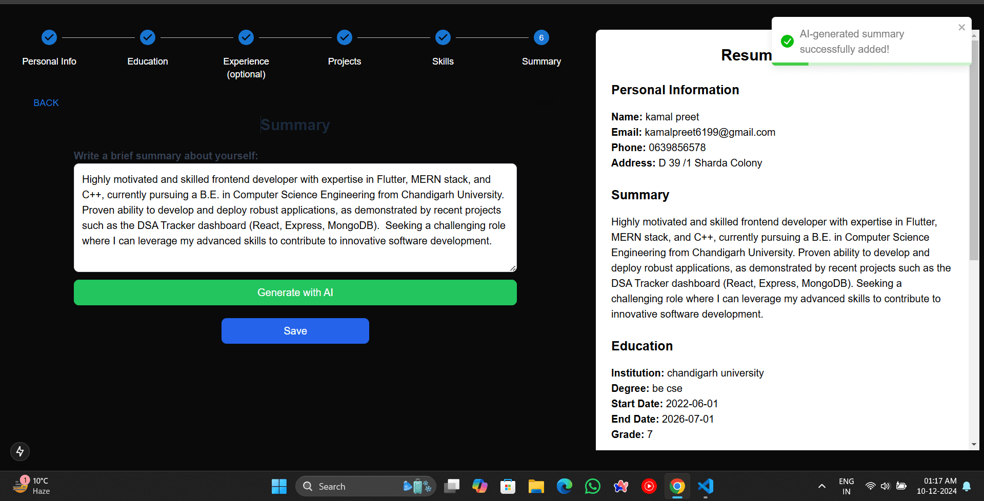 Resume Builder
